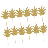 Maxbell 24pcs Glitter Pineapple Cupcake Pick Cake Topper Birthday Party Decor Gold