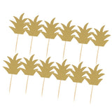Maxbell 24pcs Glitter Pineapple Cupcake Pick Cake Topper Birthday Party Decor Gold