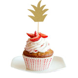 Maxbell 24pcs Glitter Pineapple Cupcake Pick Cake Topper Birthday Party Decor Gold