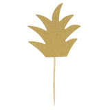 Maxbell 24pcs Glitter Pineapple Cupcake Pick Cake Topper Birthday Party Decor Gold