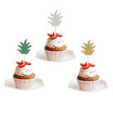 Maxbell 24pcs Glitter Pineapple Cupcake Pick Cake Topper Birthday Party Decor Gold