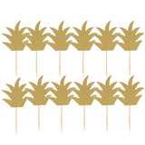 Maxbell 24pcs Glitter Pineapple Cupcake Pick Cake Topper Birthday Party Decor Gold