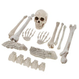 Maxbell Horrific Skeleton Bones 12 Pieces with Skull for Halloween Party Decorations