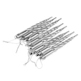 Maxbell Christmas tree decoration Plastic Column Hanging Ornament Set of 8  Silver