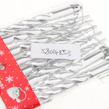 Maxbell Christmas tree decoration Plastic Column Hanging Ornament Set of 8  Silver