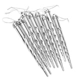 Maxbell Christmas tree decoration Plastic Column Hanging Ornament Set of 8  Silver