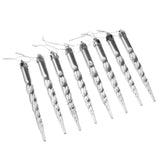 Maxbell Christmas tree decoration Plastic Column Hanging Ornament Set of 8  Silver