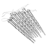 Maxbell Christmas tree decoration Plastic Column Hanging Ornament Set of 8  Silver