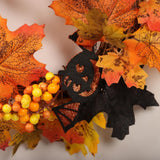Maxbell 2pcs Artificial Maple Berry Pumpkin Halloween Flower Wreath Garland Decor