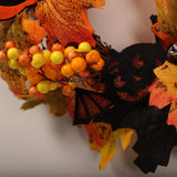 Maxbell 2pcs Artificial Maple Berry Pumpkin Halloween Flower Wreath Garland Decor