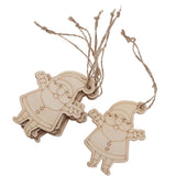 Maxbell Wooden Christmas Santa Claus Pendants with Jute Rope Hanging Ornaments Decor