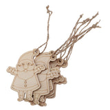 Maxbell Wooden Christmas Santa Claus Pendants with Jute Rope Hanging Ornaments Decor