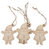 Maxbell Wooden Christmas Santa Claus Pendants with Jute Rope Hanging Ornaments Decor