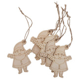 Maxbell Wooden Christmas Santa Claus Pendants with Jute Rope Hanging Ornaments Decor