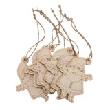 Maxbell Wooden Christmas Santa Claus Pendants with Jute Rope Hanging Ornaments Decor