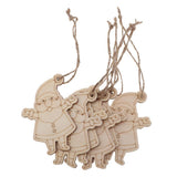 Maxbell Wooden Christmas Santa Claus Pendants with Jute Rope Hanging Ornaments Decor