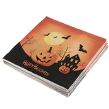 Maxbell 40pcs Happy Halloween Pumpkin Bat Paper Napkin Disposable Napkin Tableware