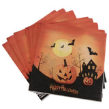 Maxbell 40pcs Happy Halloween Pumpkin Bat Paper Napkin Disposable Napkin Tableware