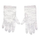 Maxbell Short Lace Gloves Wedding Halloween Party Costume Fancy Dress Props White