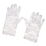 Maxbell Short Lace Gloves Wedding Halloween Party Costume Fancy Dress Props White