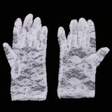 Maxbell Short Lace Gloves Wedding Halloween Party Costume Fancy Dress Props White