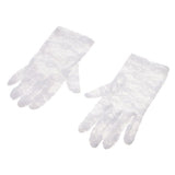 Maxbell Short Lace Gloves Wedding Halloween Party Costume Fancy Dress Props White
