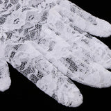 Maxbell Short Lace Gloves Wedding Halloween Party Costume Fancy Dress Props White
