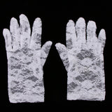 Maxbell Short Lace Gloves Wedding Halloween Party Costume Fancy Dress Props White