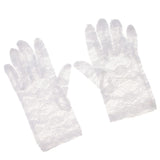 Maxbell Short Lace Gloves Wedding Halloween Party Costume Fancy Dress Props White