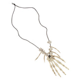 Maxbell 2pcs Skull Skeleton Hand Bone Necklace Halloween Caveman Pirate Fancy Dress