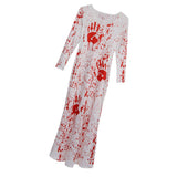 Maxbell Scary Long Blood Palm Dress Halloween Costume Party Woman Fancy Dress L or XL