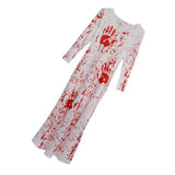 Maxbell Scary Long Blood Palm Dress Halloween Costume Party Woman Fancy Dress L or XL