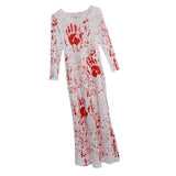 Maxbell Scary Long Blood Palm Dress Halloween Costume Party Woman Fancy Dress L or XL