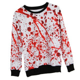Maxbell Horror Bloody Fleece Sweatsuit O Neck Pullover Woman Halloween Costume S