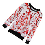 Maxbell Horror Bloody Fleece Sweatsuit O Neck Pullover Woman Halloween Costume S