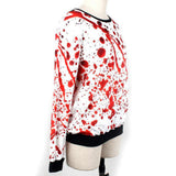 Maxbell Horror Bloody Fleece Sweatsuit O Neck Pullover Woman Halloween Costume S
