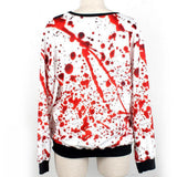 Maxbell Horror Bloody Fleece Sweatsuit O Neck Pullover Woman Halloween Costume S