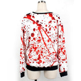 Maxbell Horror Bloody Fleece Sweatsuit O Neck Pullover Woman Halloween Costume S