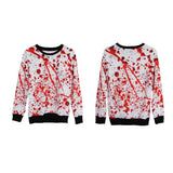 Maxbell Horror Bloody Fleece Sweatsuit O Neck Pullover Woman Halloween Costume S
