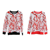 Maxbell Horror Bloody Fleece Sweatsuit O Neck Pullover Woman Halloween Costume S