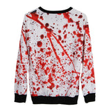Maxbell Horror Bloody Fleece Sweatsuit O Neck Pullover Woman Halloween Costume S