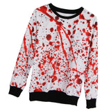 Maxbell Horror Bloody Fleece Sweatsuit O Neck Pullover Woman Halloween Costume S