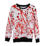 Maxbell Horror Bloody Fleece Sweatsuit O Neck Pullover Woman Halloween Costume S
