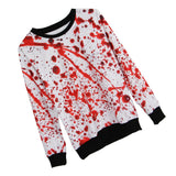 Maxbell Horror Bloody Fleece Sweatsuit O Neck Pullover Woman Halloween Costume S