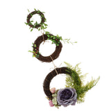 Maxbell Triplet Artificial Rose Silk Flower Leaves Door Wreath Garland Wedding Decor