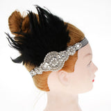 Maxbell 1920s Costume Feather Hairband Necklace Gloves Cigarette Holder Set A Set