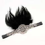 Maxbell 1920s Costume Feather Hairband Necklace Gloves Cigarette Holder Set A Set