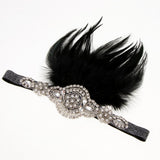 Maxbell 1920s Costume Feather Hairband Necklace Gloves Cigarette Holder Set A Set