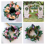 Maxbell Artificial Peony Flower Door Wreath Rattan Garland Wedding Venue Decor 2