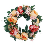 Maxbell Artificial Peony Flower Door Wreath Rattan Garland Wedding Venue Decor 2